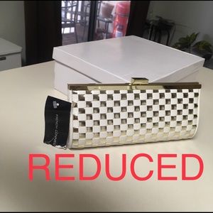 French Connection Gold/White Clutch REDUCED